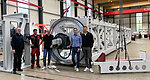 This picture shows the MINDA team in front of the TimberPress R 400 to be assembled.